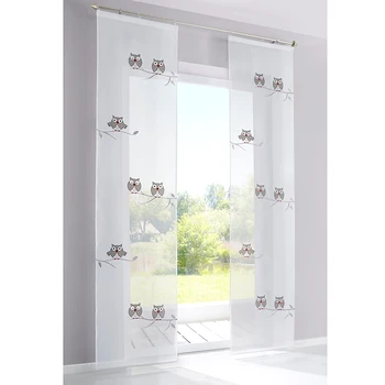 

American style Cute Owl Embroidered Sheer Curtains for window wall Tulle Screens Fabrics Curtains For Living Room Windows Panels
