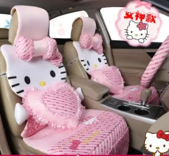 

girls' women's four seasons cartoon cute pink Hello Kitty Car seat cover set