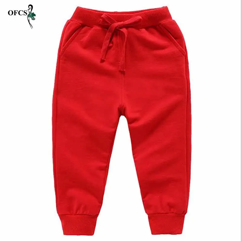 Children Pants Spring Teenage Boy's Sports Pants Toddler Casual Kids Solid Cotton Trousers For Girl's Clothes For 1-10 T kids pants