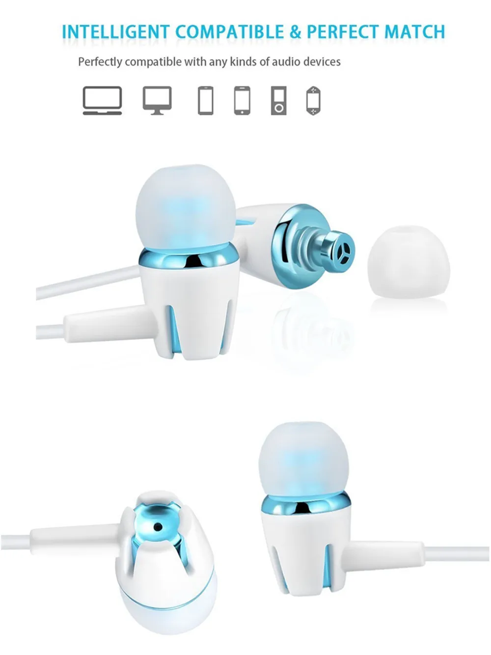 CHYI Stylish Earphone In-ear Headset Universal Super Bass Music With Mic Headset For PC Android Samsung Huawei Phone Accessories