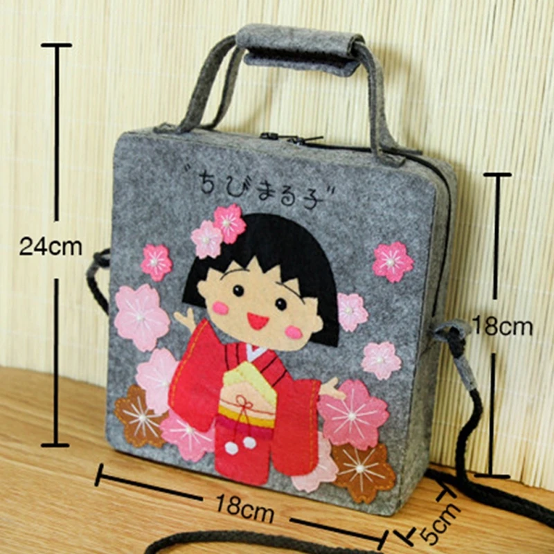 

DIY Sakura Momoko Cosmetic Bag Sakura Handbag Shoulder Bag Free Cutting Material Package Handmade By Yourself