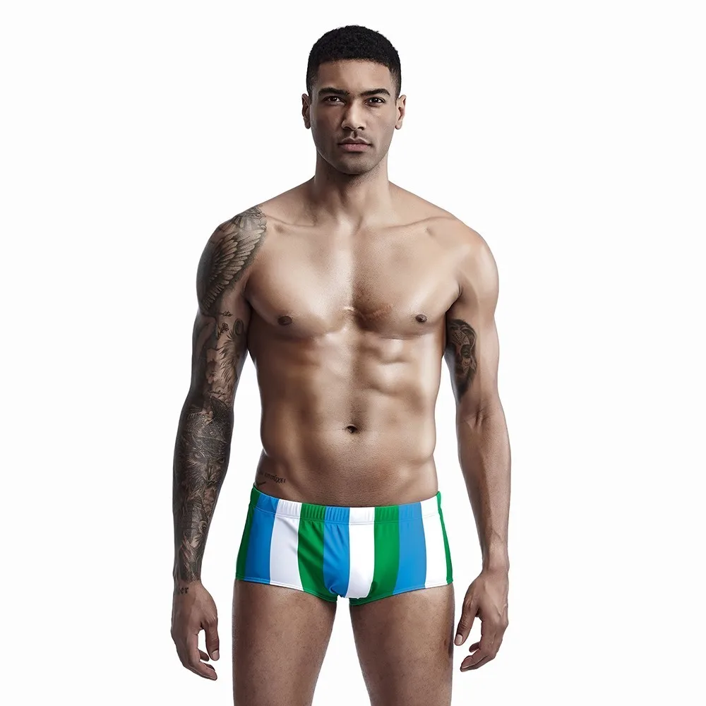 Sexy Stripes Men's Swimwear Bikini Swimming Trunks Men Swimsuit Seobean Gay Mens Swim Wear Beach Surf Bathing Suit Sport Shorts