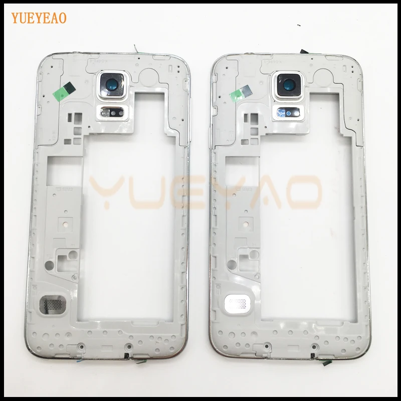 

YUEYAO Middle Frame Plate For Samsung Galaxy S5 G900FD Dous Sim Middle Back Frame Chassis Plate Bezel Back Housing
