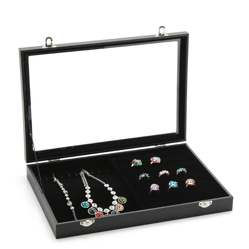 Modern Black Retail Jewelry Display Case Decorative Accessory Holder