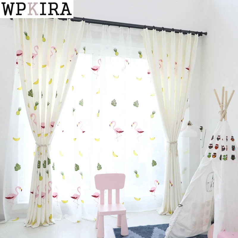 

window plant curtains for bedroom kitchen tulle curtain living room home decoration children boys girl house 130&40