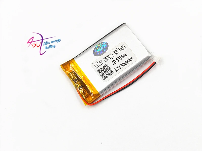 JST 1,25 мм 2pin 3,7 V 900mAh литий-полимерная LiPo аккумуляторная батарея с разъемом 603048 для Mp3 MP4 gps bluetooth камеры