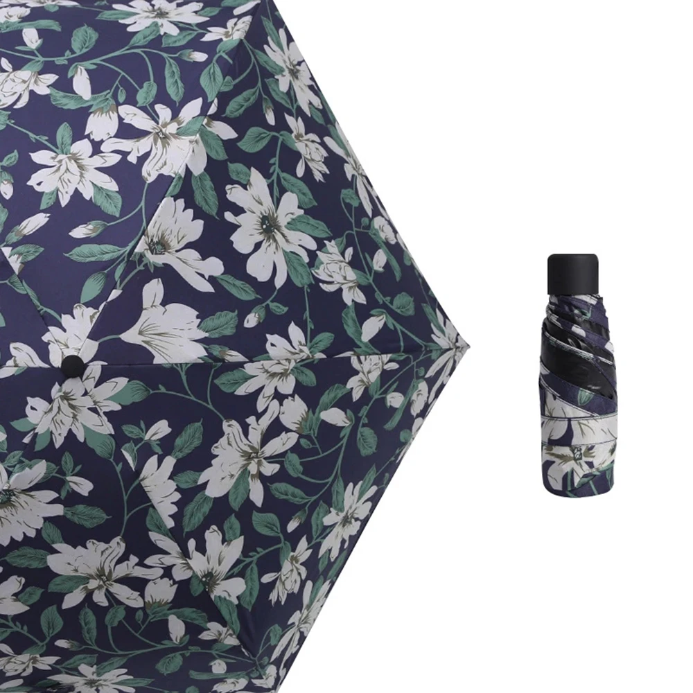 Портативный зонтик, зонт от солнца Портативный многоцветный ручной домашний ветрозащитный зонтик для девочек детский зонтик - Цвет: lily