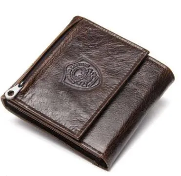 

2018 new Genuine Leather Men Wallets Fashion Brand Design Men Coin Purse High Quality Male Card ID Holder