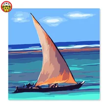 Картина по номерам художественная краска по номеру парусник гладкое парусное синее небо море цифровая краска ing известные краски ing абстрактная краска ing