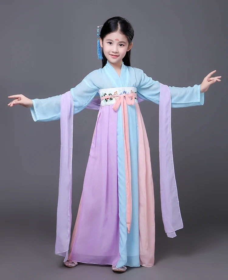 

girls traditional chinese traditional tang hanfu dress child clothing cosplay kids children fairy dance ancient chinese costume