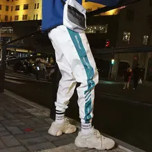 Мужские штаны для бега в стиле хип-хоп с боковой полосой, мужские Модные Повседневные уличные штаны в стиле панк, повседневные штаны для улицы