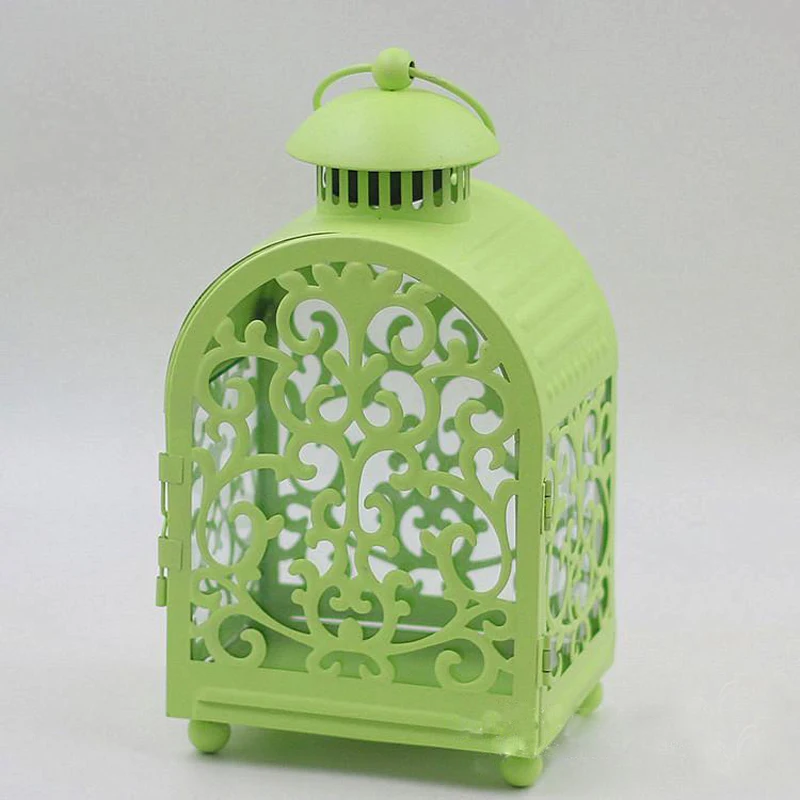 European Wedding Accents Home Garden Decor Hollow Lace Design Small Pink White Green Black Iron Candle Lantern European Wedding Accents Home Garden Decor Hollow Lace Design Small Pink White Green Black Iron Candle Lantern