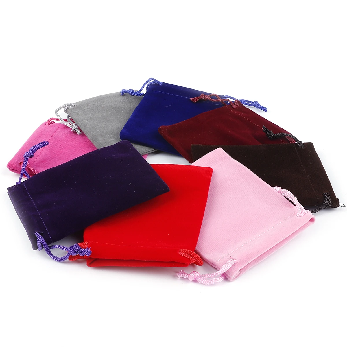 

5x7/7x9/9x12cm 10pcs/lots Velvet Pouches Jewelry Bag Pull Bag Packaging Display Drawstring Packing Jewelry Gift Bags & Pouches