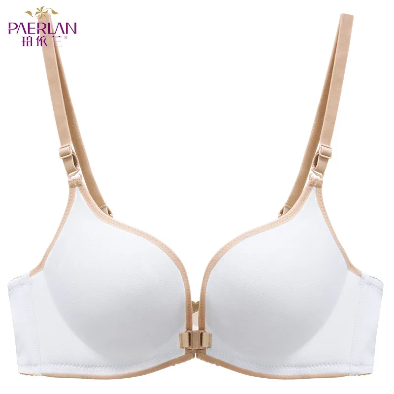 wireless bra PAERLAN Adjusted - white bra straps Front Closure Wire Free standing cotton Push Up bra spring Seamless small breasts together maidenform bras Bras