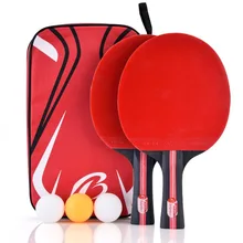 Boliprince Paddle для пинг-понга, 2 игрока, ракетка для настольного тенниса с 3 шариками для плееров с захватом