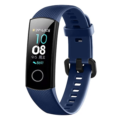 Силиконовый ремешок для huawei Honor Band 4, умный спортивный браслет, ремешок для huawei Honor Band 5 Band 4, стандартная версия пленки - Цвет: Blue