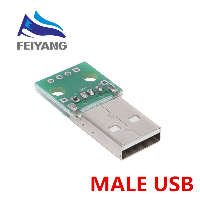 5 шт. DIY мужской разъем/Мини MICRO USB для DIP адаптер 2,54 мм 5pin Женский Разъем b Тип USB2.0 Женский PCB конвертер USB 3,0 - Цвет: MALE USB