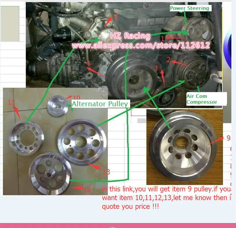 CCIYU Harmonic Balancer Belt Drive Pulley Fit For N issan RB Engines