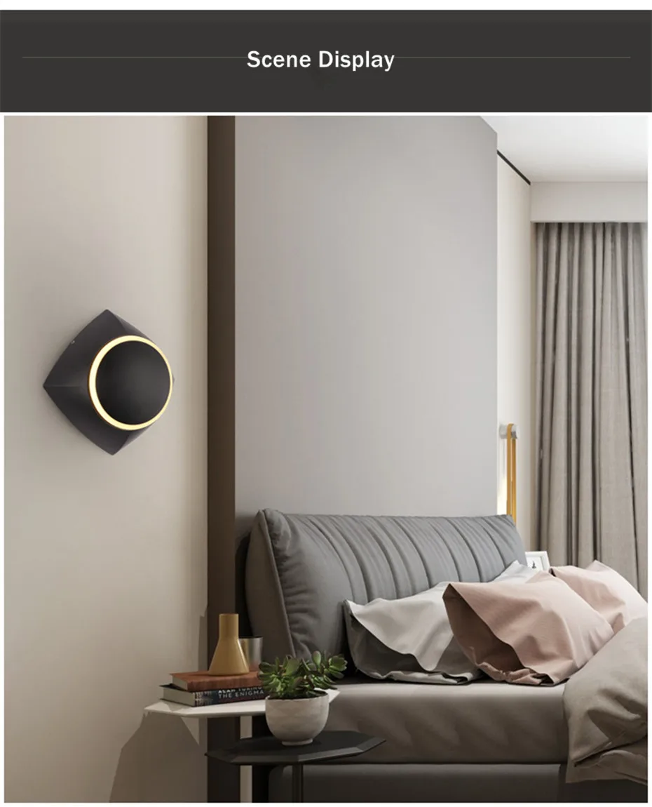Светодиодный настенный светильник 360 градусов вращение Регулируемая прикроватная лампа креативный настенный светильник современный настенный светильник для гостиной