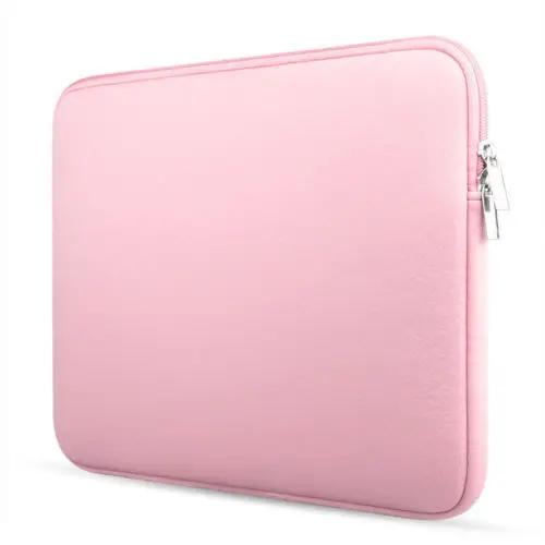 Хит, однотонный чехол для ноутбука, сумка для хранения, мягкий чехол, чехол для 11, 13, 15,6, размер, Macbook Pro, ноутбук - Цвет: Розовый