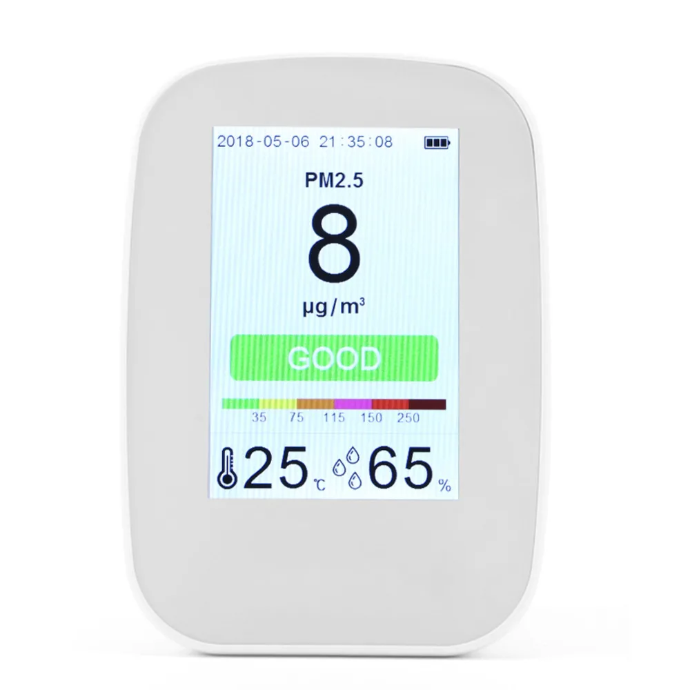 

PM2.5+TVOC+HCHO+CO2 3.5 inch LCD Digital Air Quality Monitor Laser Detector Tester Gas Monitor For Car Office Living Room