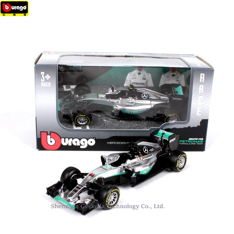 

Bburago 1:43 Mercedes Racing AMG NO44 Simulation alloy super toy car model For with Steering wheel control front wheel steering