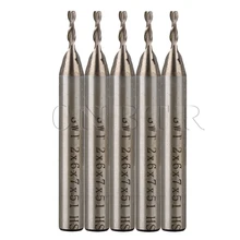 5 Piezas HSS 2 Flauta Molino de Extremo de 2mm Dia CNBTR con Mango Cilíndrico Herramienta Metalmecánica