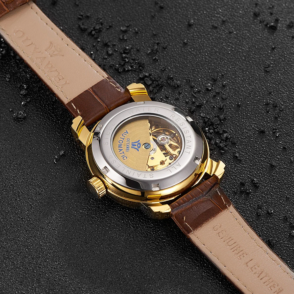 Montre Homme OYW Скелет Мужские автоматические часы механические мужские бизнес модные