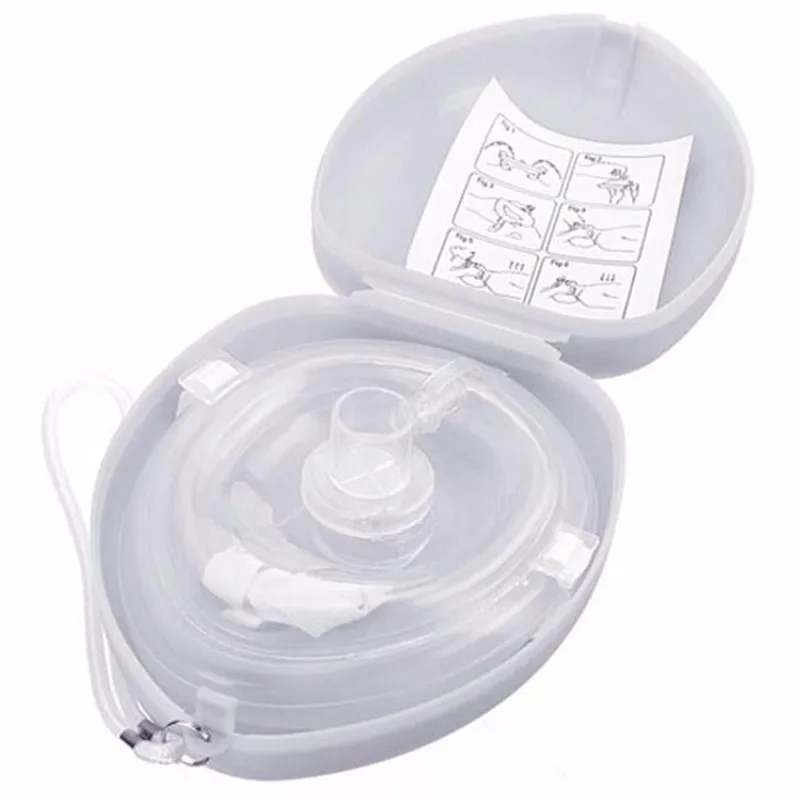 2Pcs/Pack CPR Resuscitator Artificial Breathing Mask With One Way Valve