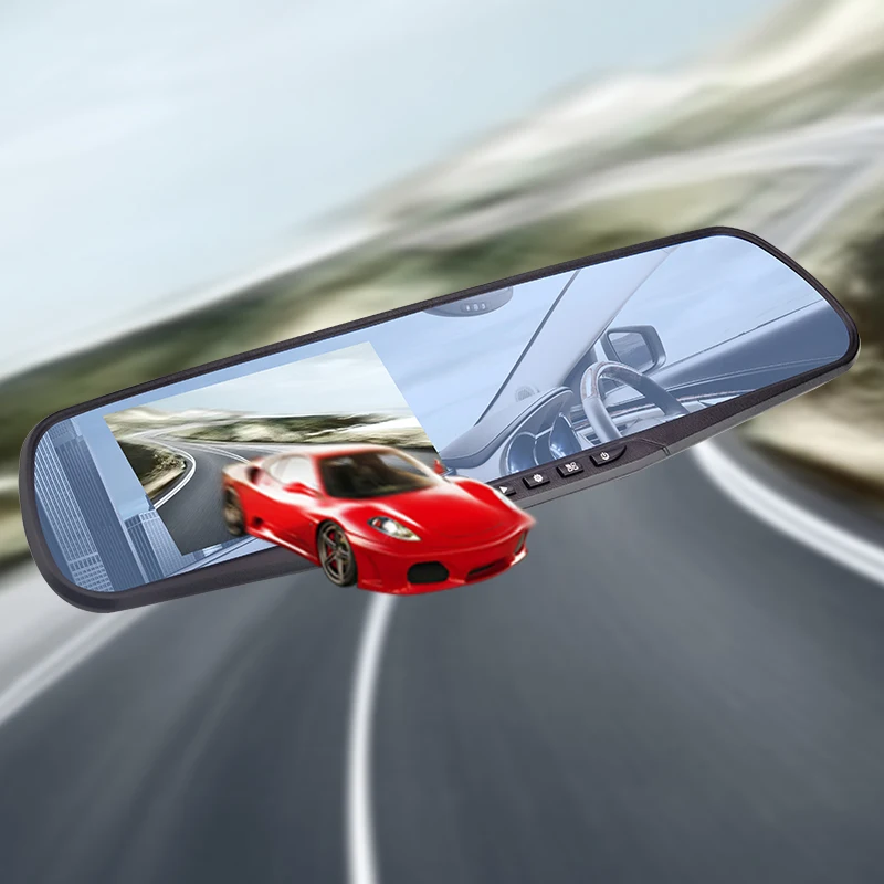 4 3 дюймов Full HD 1080P Автомобильный видеорегистратор Камера авто зеркало заднего