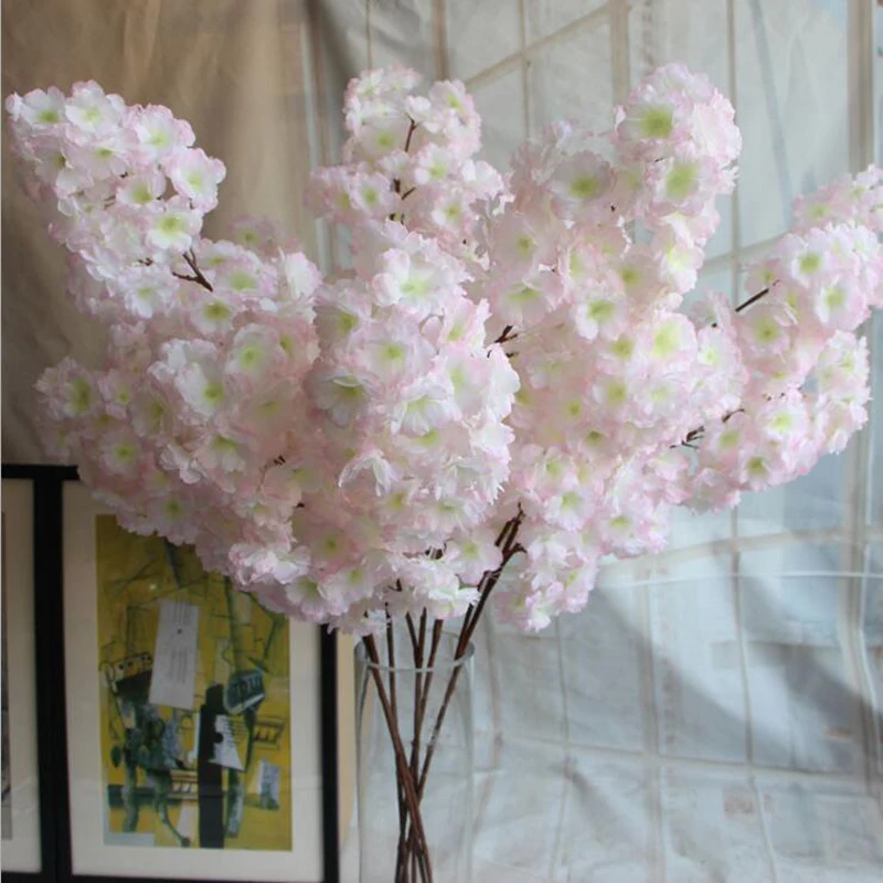 1Pc 113CM Long Artificial Flower 140Heads Cherry Blossom Silk Flower Decorative Supplies Sakura