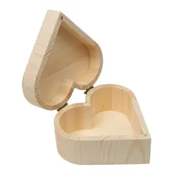 Сердцевидный деревянный шкатулка, подарочной коробке Diy-сердце 13x13x7 см