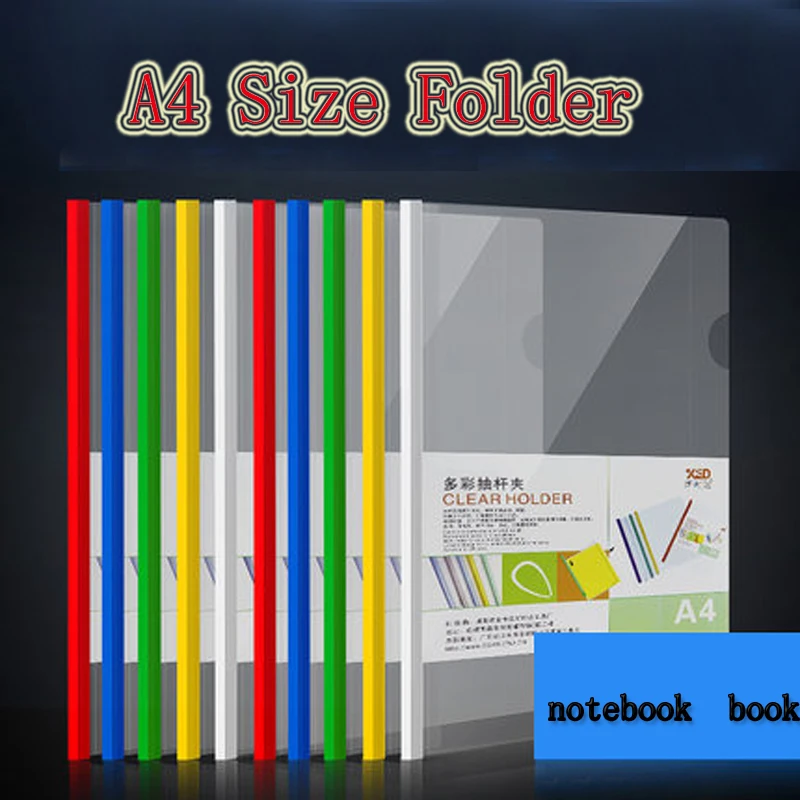 

Candy Color A4 Transparent Pplastic Folder Document Insert File Data Notebook Book Cover Holder Cclip School Office Organizer