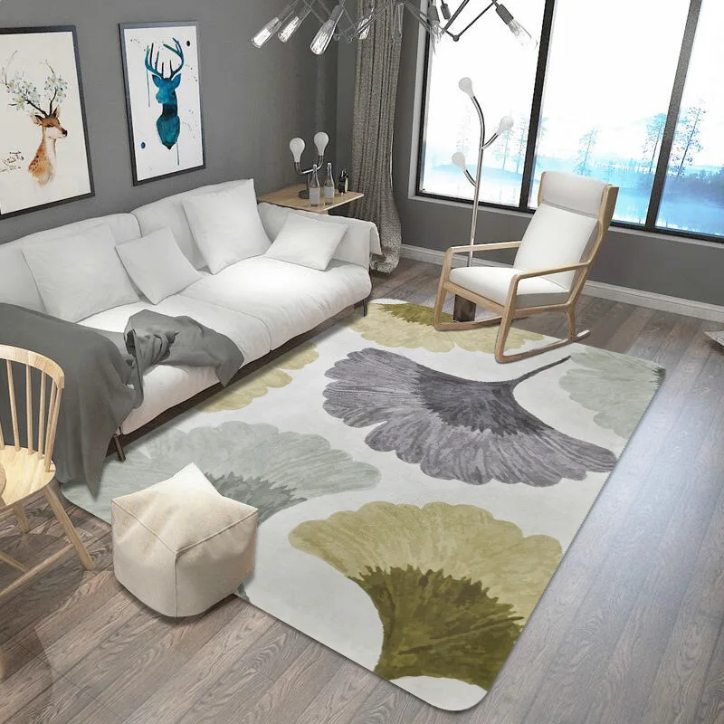 

Leaves Printed Rug and Carpet for Living Room and Bedroom Soft Area Rug Fashion Table Mat Kids Play Mat Baby Floor Mat Carpet