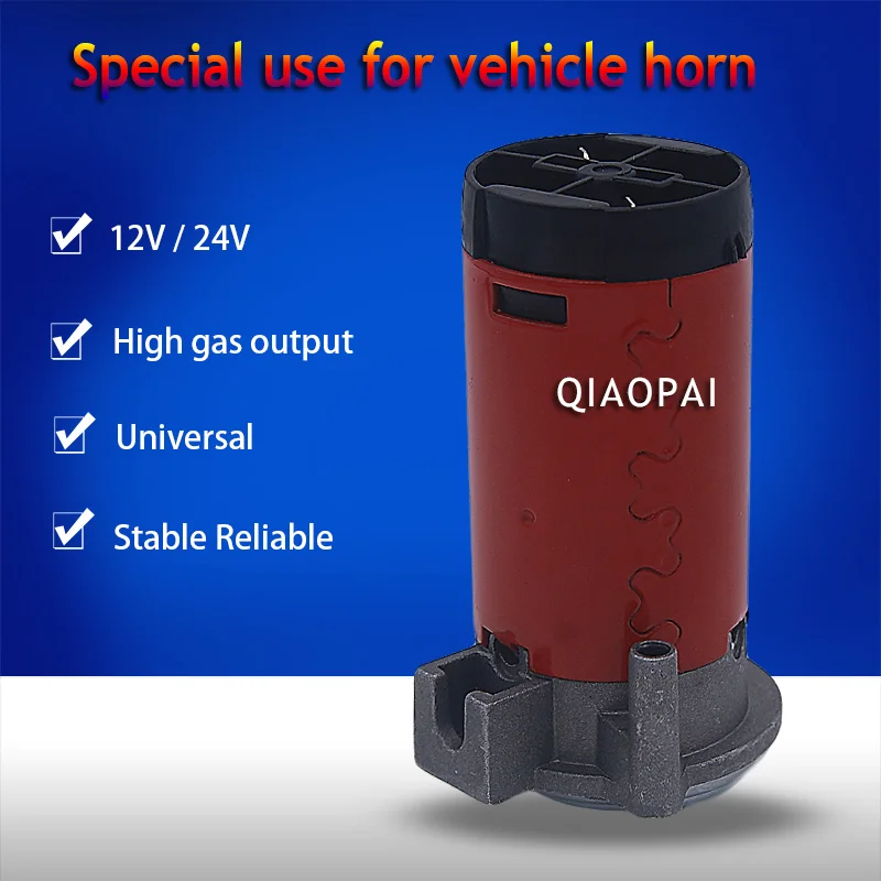 Universal Horn Air Pump 12V/24V Loud Car Train Siren Horn Air Compressor Motorcycle Electric Machine Multi-tone Claxon Horns