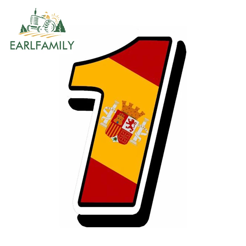 EARLFAMILY 13 см x 10 гоночные цифры виниловые наклейки с испанским флагом Мотокросс