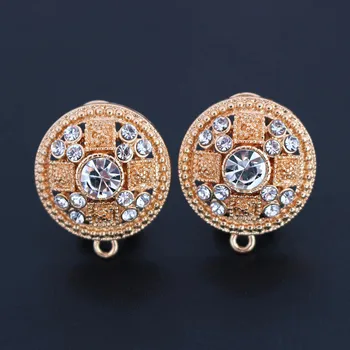 

Earrings Post Connector Linkers Filigree Circle Black CZ Metal Base for Fashion Statement Dangle Hanging Earrings Drop Earring