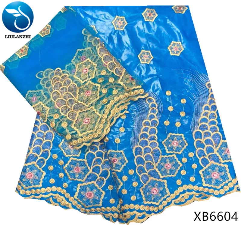 LIULANZHI африканская кружевная ткань для платья Последняя мода вышивка Базен riche кружевная ткань Базен broderie с бисером 7 ярдов XB66