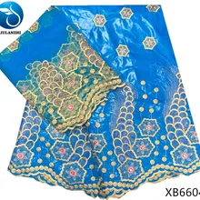LIULANZHI африканская кружевная ткань для платья Последняя мода вышивка Базен riche кружевная ткань Базен broderie с бисером 7 ярдов XB66