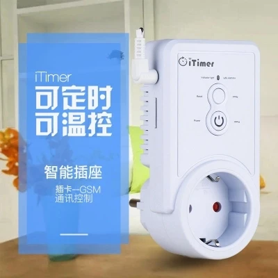 

GSM Smart Power Plug Socket Wall Switch Outlet With Temperature Sensor Russian English SMS Control support USB Output SIM Card