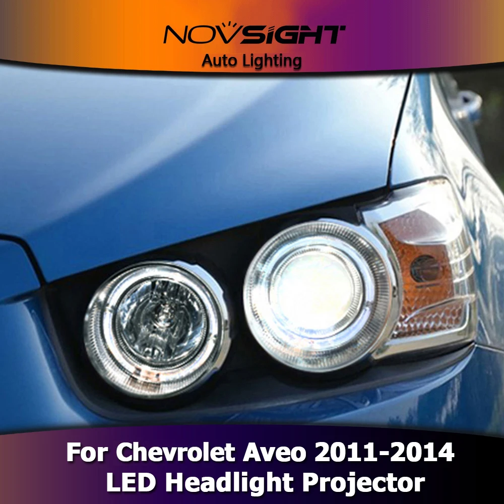 NOVSIGHT автомобильный Стайлинг для Chevrolet Aveo 2011 2012 2013 светодиодный головной светильник DRL противотуманный светильник указатель поворота