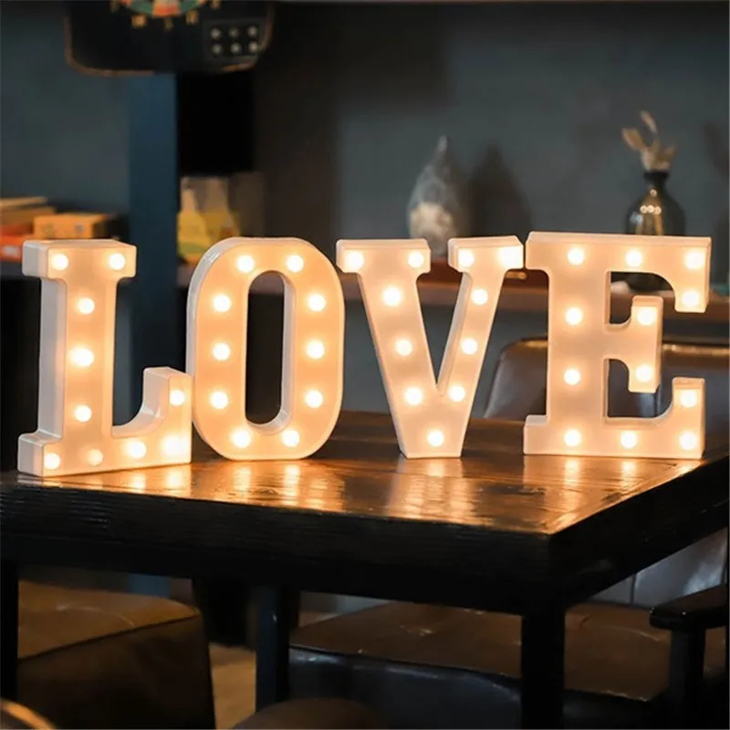  Alphabet Letter LED Lights Marquee Sign Number Lamp Decoration Night Light For Party Bedroom Weddin - 32945900104