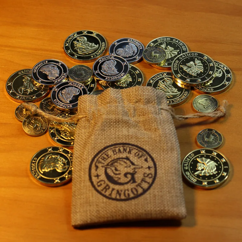 HP    Gringotts Bank Coins Bag Wizarding World Cosplay Harri Potter   Fans Xmas Birthday