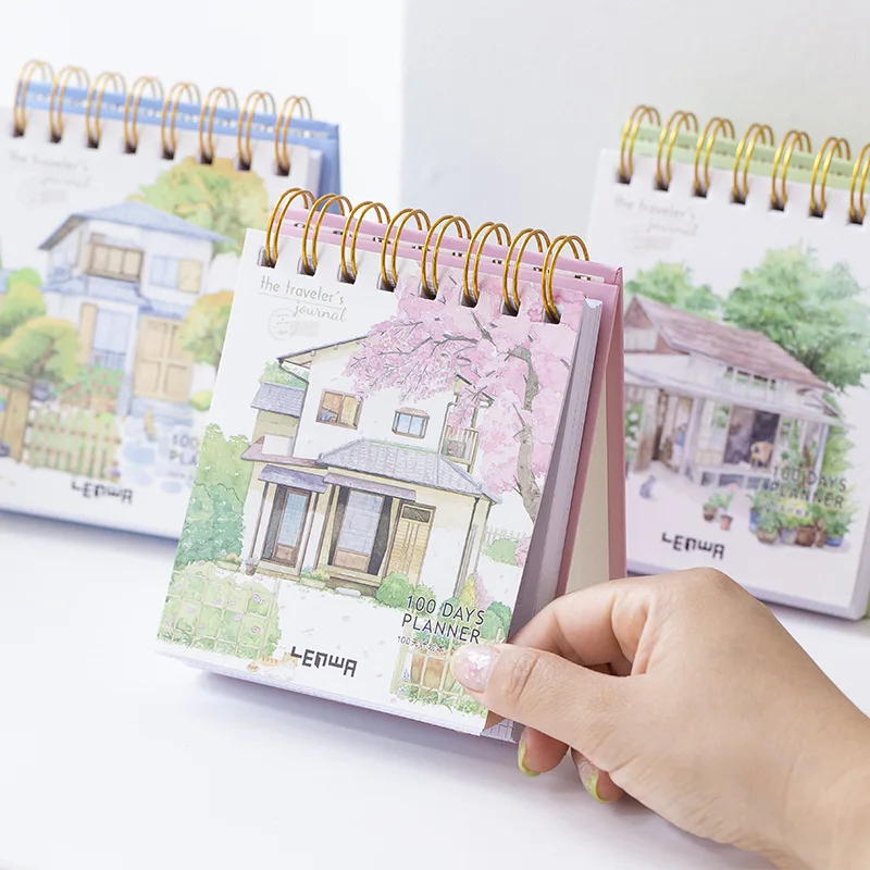 

"Sweet House" Coil Spiral 100 Days Daily Planner Memo Journal Notebook Diary Cute Notepad Free Note Stationery Gift