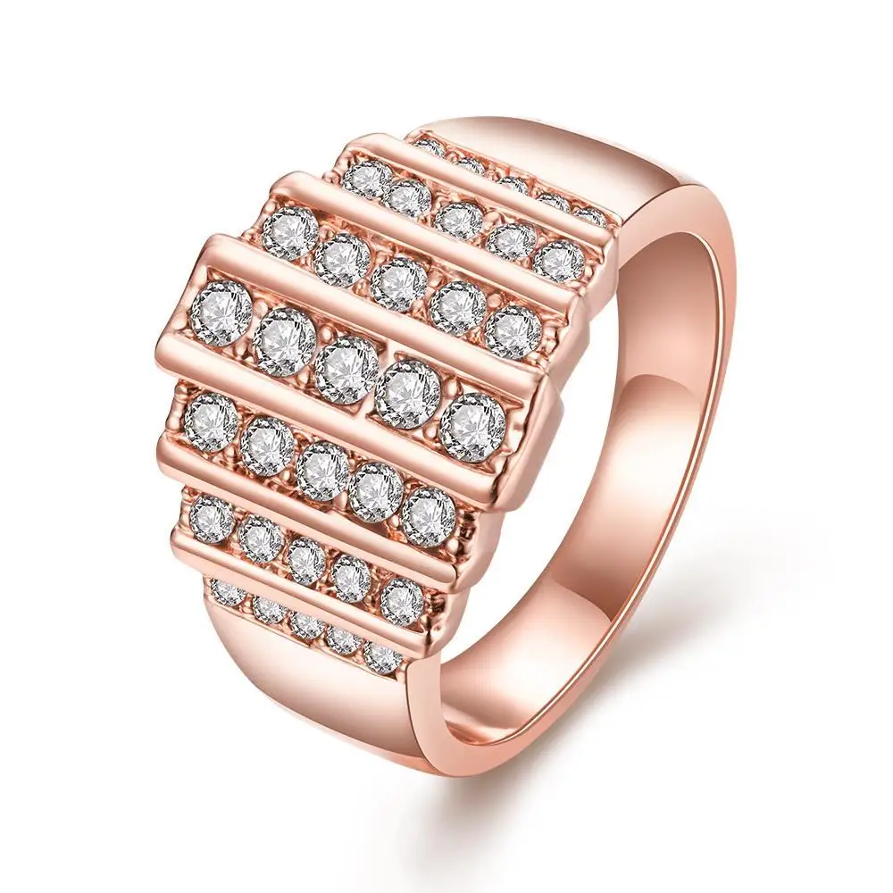 R709-A-8 Wholesale High Quality Nickle Free Antiallergic New Fashion Jewelry 18K Gold PlatedRing