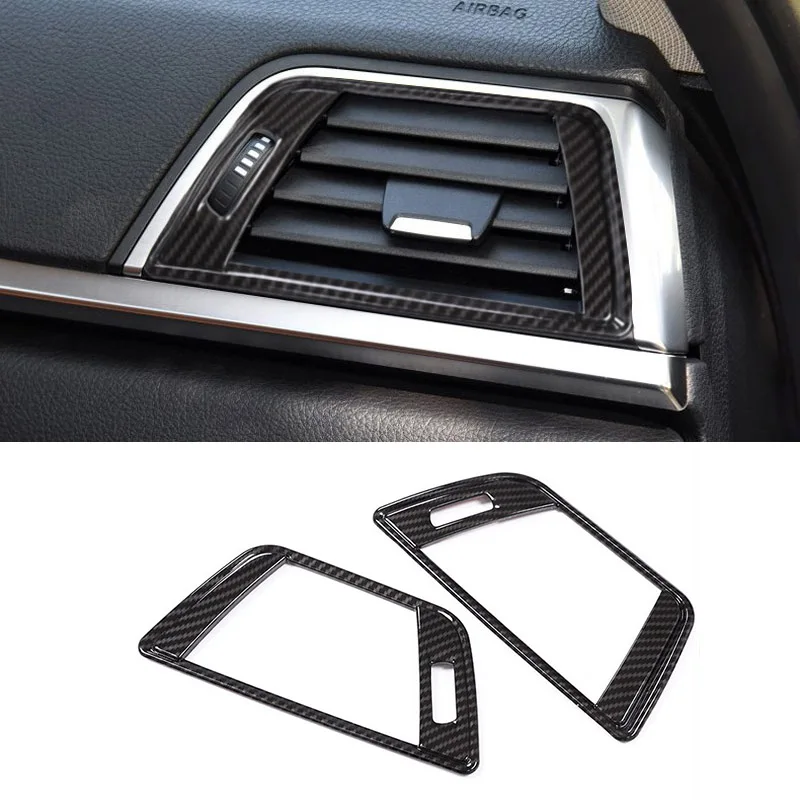 

2pcs Carbon Fiber For BMW 3 4 Series F30 320 316 328 GT ABS Interior Front Sid Air Conditioning Vent Frame Trim Auto Accessories