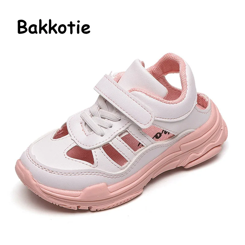 

Bakkotie 2019 New Kids Summer Shoes Baby Girls Pink Breathable Sports Sandals Children White Fashion Cut Outs Casual Sandals
