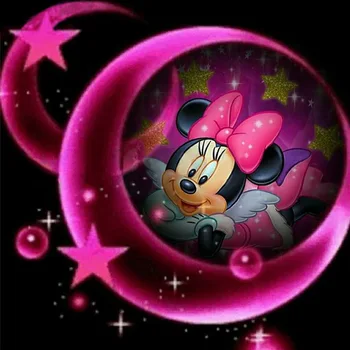 

Home Decor 5D DIY Diamond Painting Cartoon Moon Minnie Cross Stitch Diamond Mosaic Diamond Embroidery Needlework Rhinestone