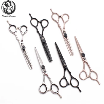 

2Pcs Z9015 5.5" 16cm JP 440C Purple Dragon Hairdressing Scissors Thinning Scissors Cutting Shears Barber Scissors Hair Scissors