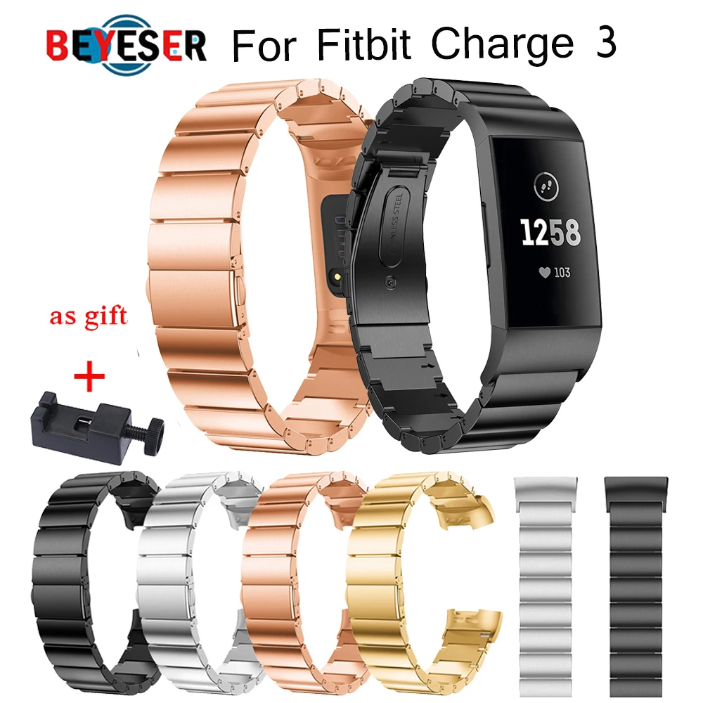 Металлический ремешок для fitbit charge 3 ремешка Безвинтовой браслет из нержавеющей